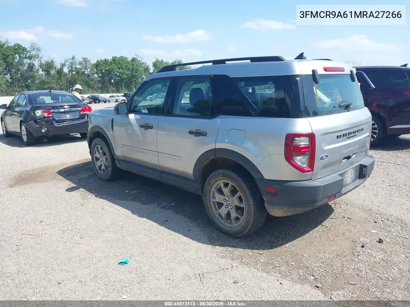 2021 Ford Bronco Sport VIN: 3FMCR9A61MRA27266 Lot: 45513170