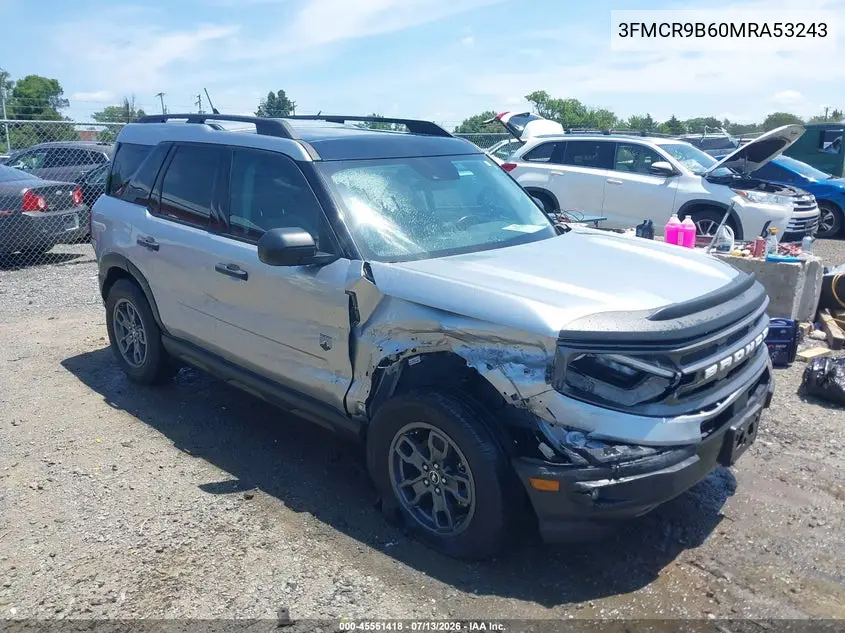 2021 Ford Bronco Sport Big Bend VIN: 3FMCR9B60MRA53243 Lot: 45551418