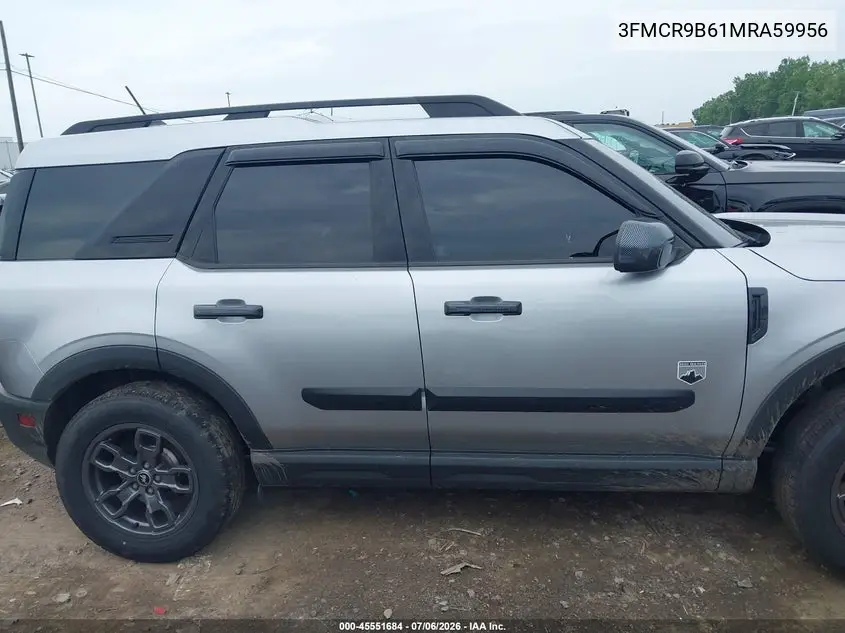 2021 Ford Bronco Sport Big Bend VIN: 3FMCR9B61MRA59956 Lot: 45551684