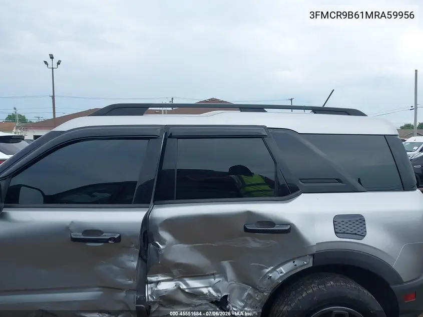 2021 Ford Bronco Sport Big Bend VIN: 3FMCR9B61MRA59956 Lot: 45551684