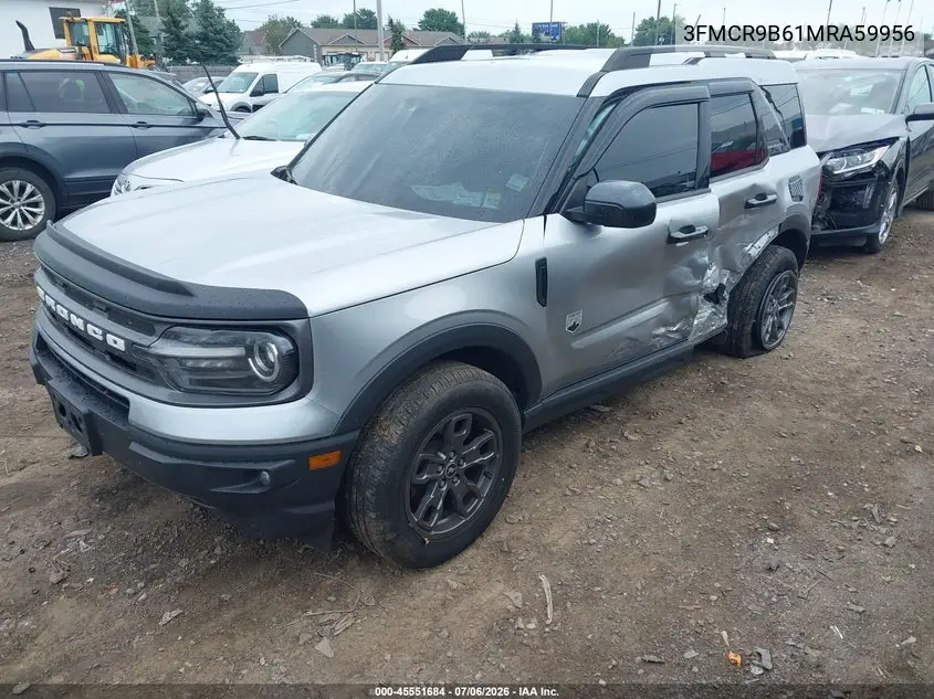 2021 Ford Bronco Sport Big Bend VIN: 3FMCR9B61MRA59956 Lot: 45551684