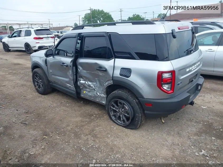 2021 Ford Bronco Sport Big Bend VIN: 3FMCR9B61MRA59956 Lot: 45551684
