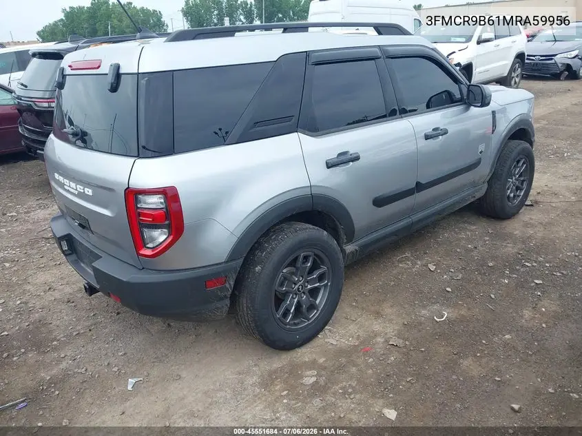 2021 Ford Bronco Sport Big Bend VIN: 3FMCR9B61MRA59956 Lot: 45551684