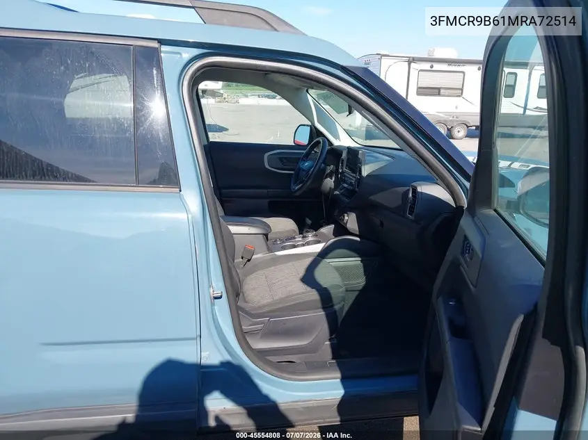 2021 Ford Bronco Sport Big Bend VIN: 3FMCR9B61MRA72514 Lot: 45554808