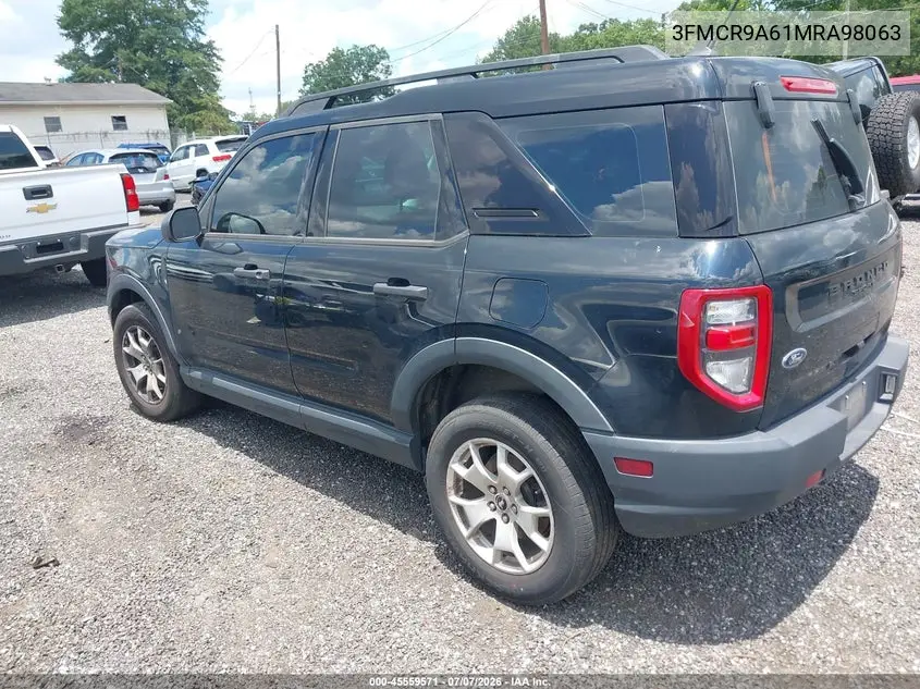 2021 Ford Bronco Sport VIN: 3FMCR9A61MRA98063 Lot: 45559571