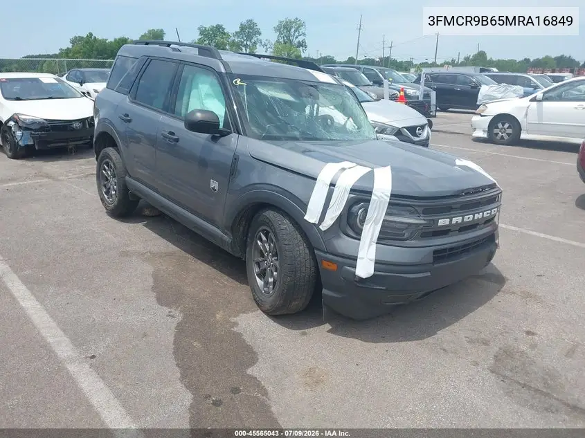 2021 Ford Bronco Sport Big Bend VIN: 3FMCR9B65MRA16849 Lot: 45565043