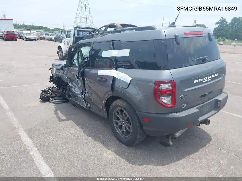 2021 Ford Bronco Sport Big Bend VIN: 3FMCR9B65MRA16849 Lot: 45565043