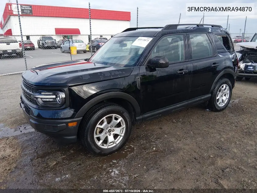 2021 Ford Bronco Sport VIN: 3FMCR9A6XMRA94870 Lot: 45572873
