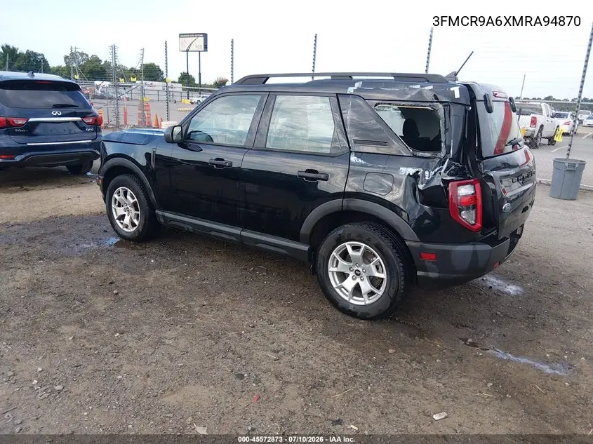 2021 Ford Bronco Sport VIN: 3FMCR9A6XMRA94870 Lot: 45572873