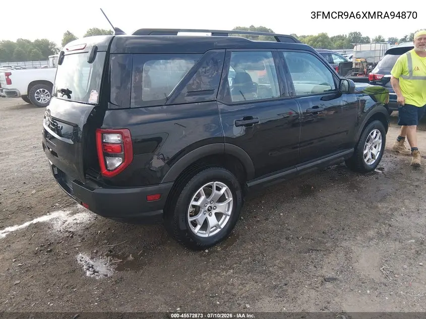 2021 Ford Bronco Sport VIN: 3FMCR9A6XMRA94870 Lot: 45572873