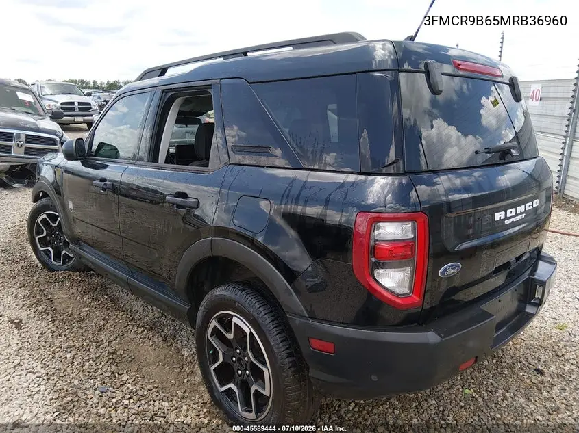 2021 Ford Bronco Sport Big Bend VIN: 3FMCR9B65MRB36960 Lot: 45589444