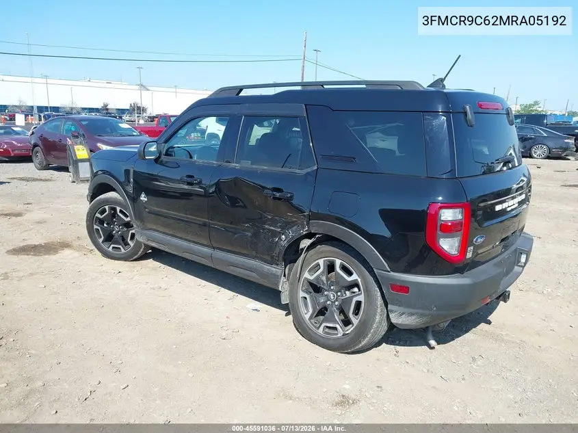 2021 Ford Bronco Sport Outer Banks VIN: 3FMCR9C62MRA05192 Lot: 45591036