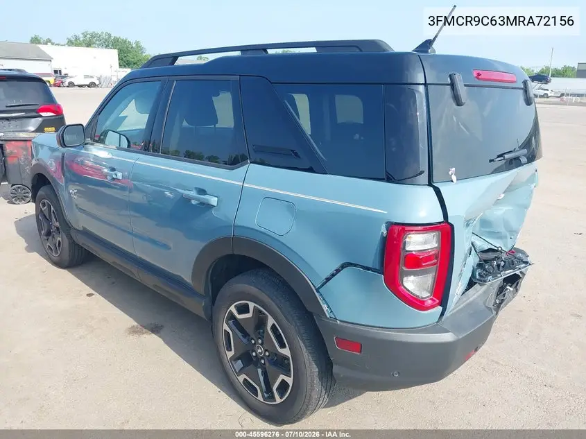 2021 Ford Bronco Sport Outer Banks VIN: 3FMCR9C63MRA72156 Lot: 45596276