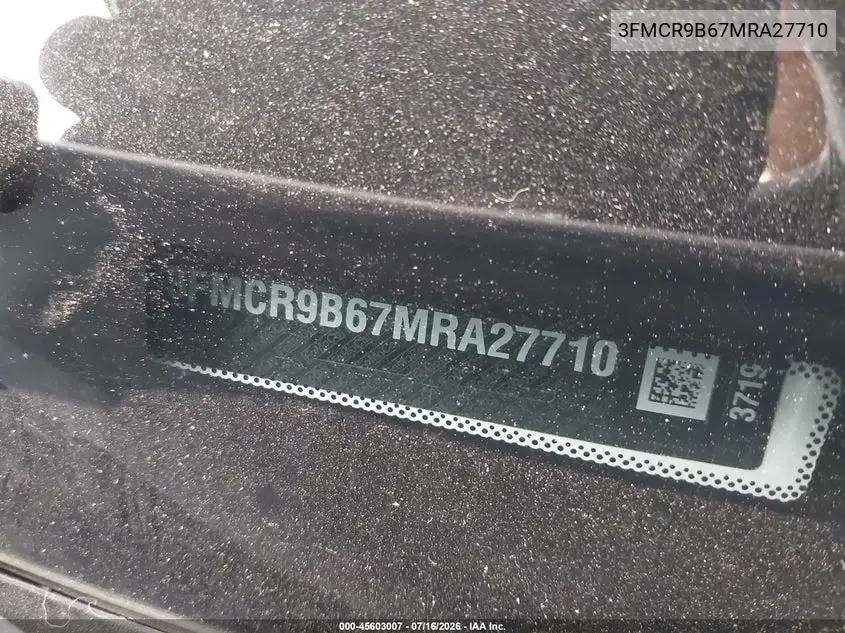 3FMCR9B67MRA27710 2021 Ford Bronco Sport Big Bend