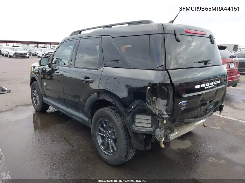 2021 Ford Bronco Sport Big Bend VIN: 3FMCR9B65MRA44151 Lot: 45629318