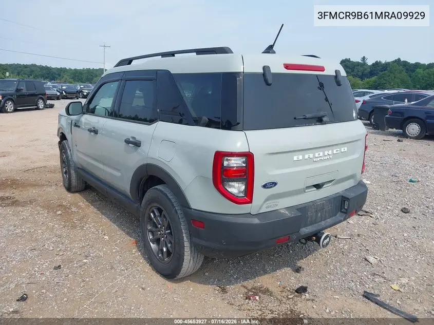 2021 Ford Bronco Sport Big Bend VIN: 3FMCR9B61MRA09929 Lot: 45653927