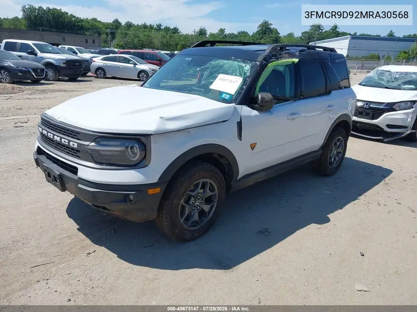 2021 Ford Bronco Sport Badlands VIN: 3FMCR9D92MRA30568 Lot: 45673147