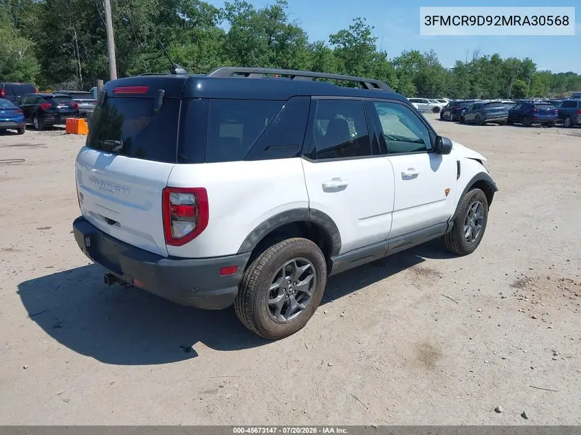 2021 Ford Bronco Sport Badlands VIN: 3FMCR9D92MRA30568 Lot: 45673147