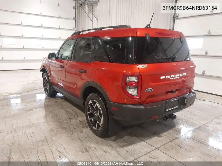 2022 Ford Bronco Sport Big Bend VIN: 3FMCR9B64NRD63154 Lot: 12608540