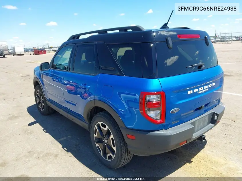 2022 Ford Bronco Sport Outer Banks VIN: 3FMCR9C66NRE24938 Lot: 45412565