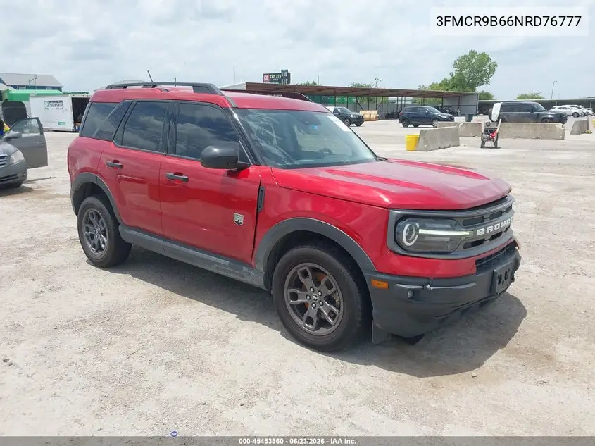 2022 Ford Bronco Sport Big Bend VIN: 3FMCR9B66NRD76777 Lot: 45453560