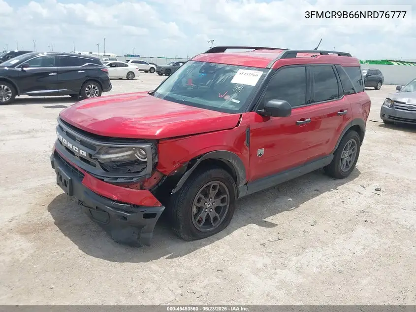 2022 Ford Bronco Sport Big Bend VIN: 3FMCR9B66NRD76777 Lot: 45453560