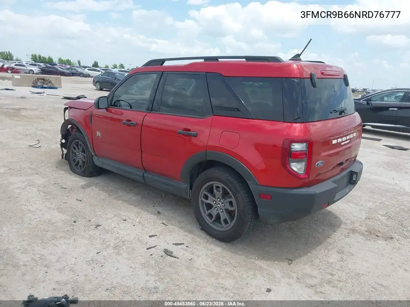2022 Ford Bronco Sport Big Bend VIN: 3FMCR9B66NRD76777 Lot: 45453560