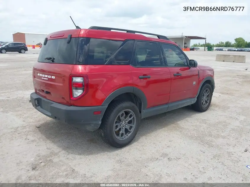 2022 Ford Bronco Sport Big Bend VIN: 3FMCR9B66NRD76777 Lot: 45453560