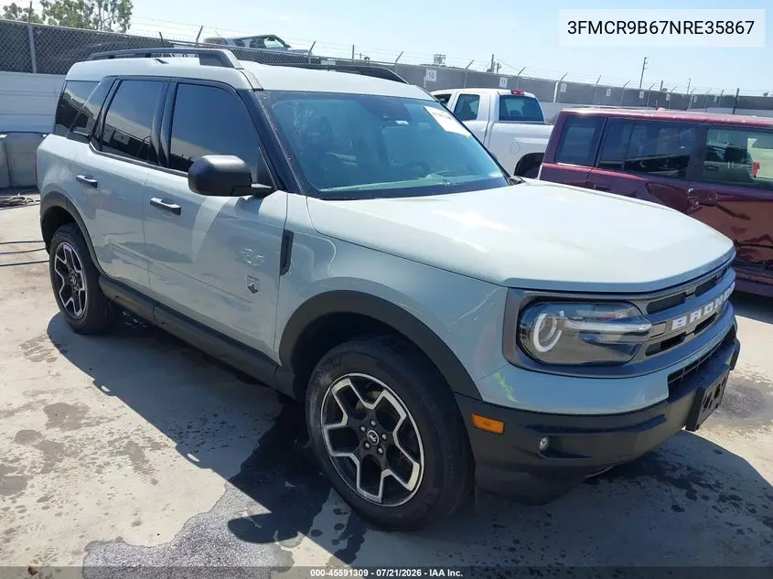 2022 Ford Bronco Sport Big Bend VIN: 3FMCR9B67NRE35867 Lot: 45591309