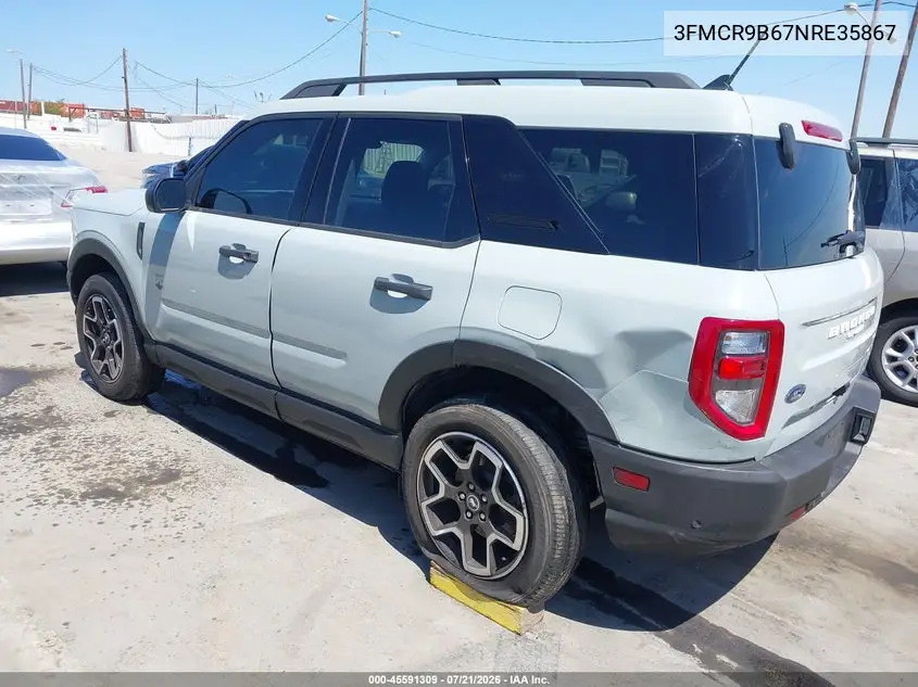 2022 Ford Bronco Sport Big Bend VIN: 3FMCR9B67NRE35867 Lot: 45591309