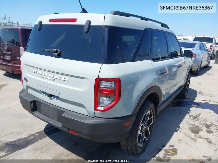 2022 Ford Bronco Sport Big Bend VIN: 3FMCR9B67NRE35867 Lot: 45591309