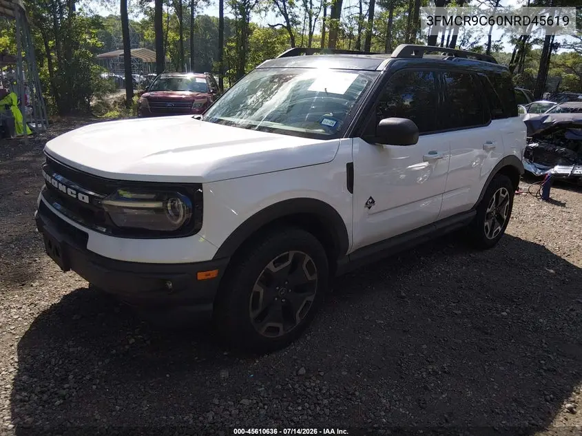 2022 Ford Bronco Sport Outer Banks VIN: 3FMCR9C60NRD45619 Lot: 45610636