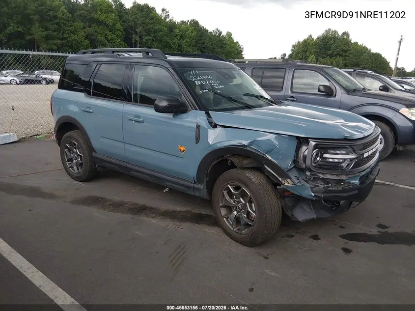 2022 Ford Bronco Sport Badlands VIN: 3FMCR9D91NRE11202 Lot: 45653156