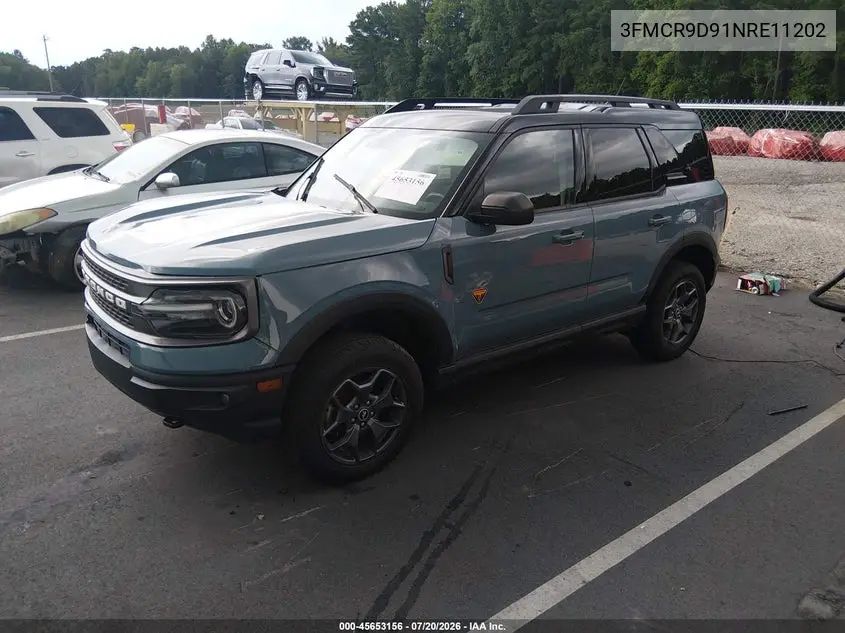 2022 Ford Bronco Sport Badlands VIN: 3FMCR9D91NRE11202 Lot: 45653156