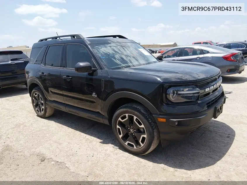 2023 Ford Bronco Sport Outer Banks VIN: 3FMCR9C67PRD43112 Lot: 45331289