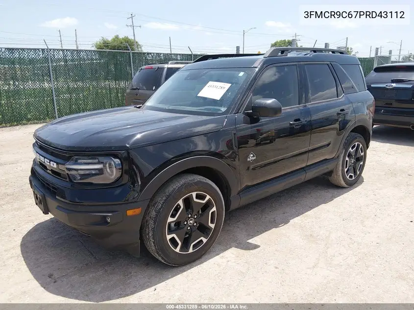 2023 Ford Bronco Sport Outer Banks VIN: 3FMCR9C67PRD43112 Lot: 45331289