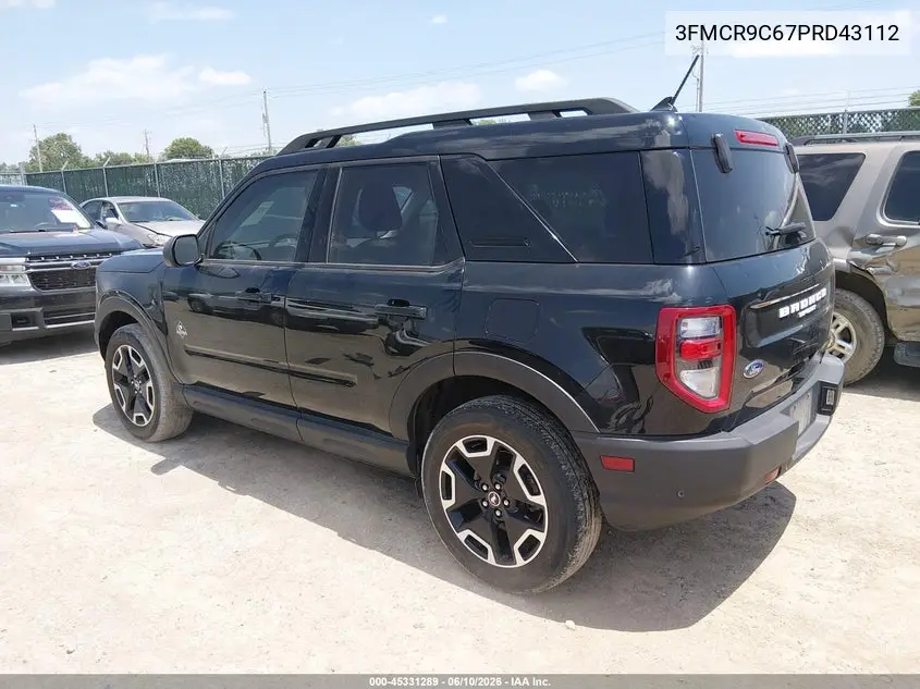 2023 Ford Bronco Sport Outer Banks VIN: 3FMCR9C67PRD43112 Lot: 45331289