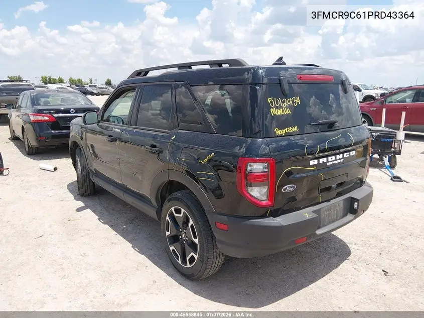 2023 Ford Bronco Sport Outer Banks VIN: 3FMCR9C61PRD43364 Lot: 45558845