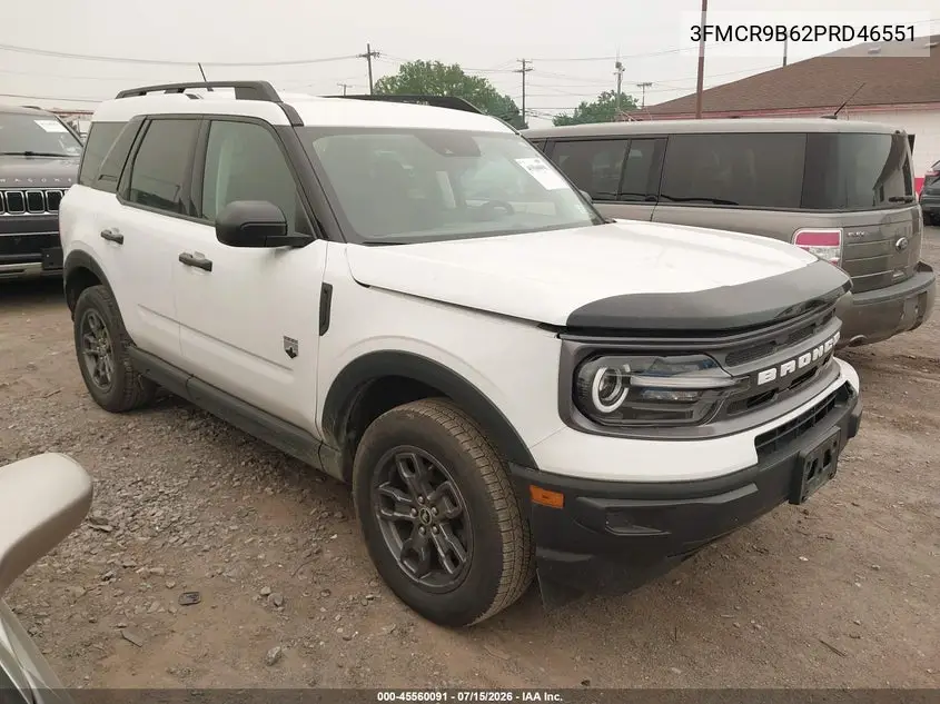 2023 Ford Bronco Sport Big Bend VIN: 3FMCR9B62PRD46551 Lot: 45560091