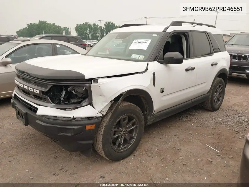 2023 Ford Bronco Sport Big Bend VIN: 3FMCR9B62PRD46551 Lot: 45560091