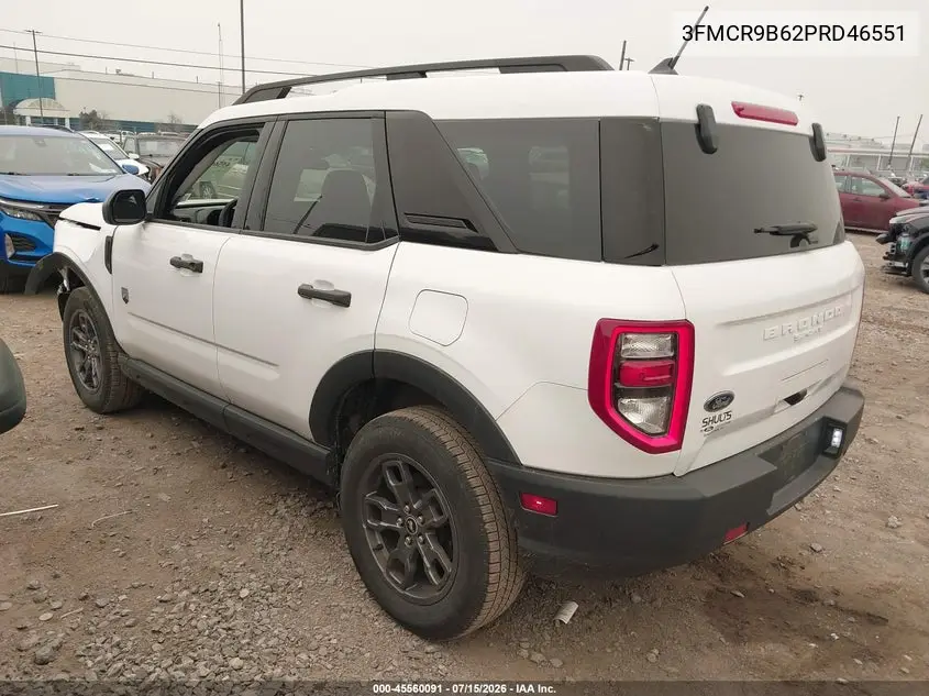 2023 Ford Bronco Sport Big Bend VIN: 3FMCR9B62PRD46551 Lot: 45560091