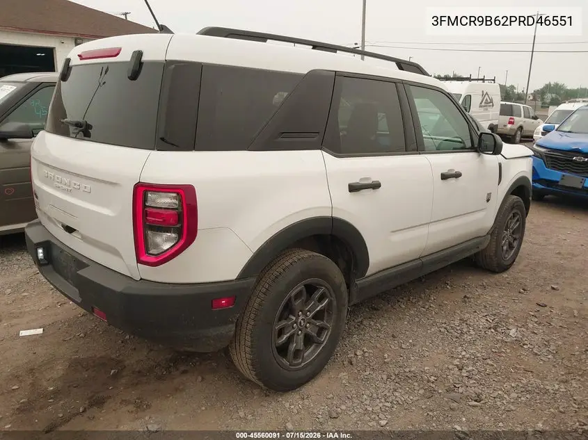 2023 Ford Bronco Sport Big Bend VIN: 3FMCR9B62PRD46551 Lot: 45560091