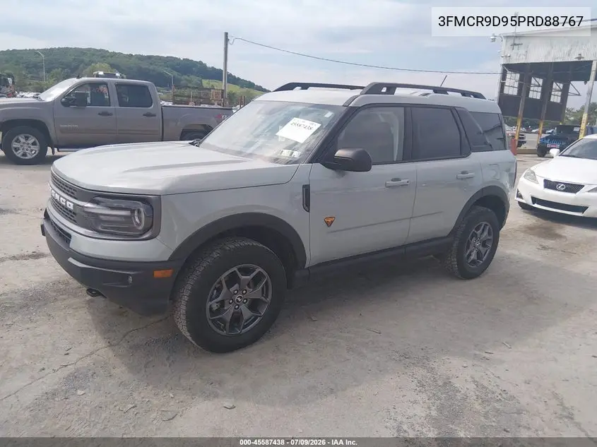 2023 Ford Bronco Sport Badlands VIN: 3FMCR9D95PRD88767 Lot: 45587438