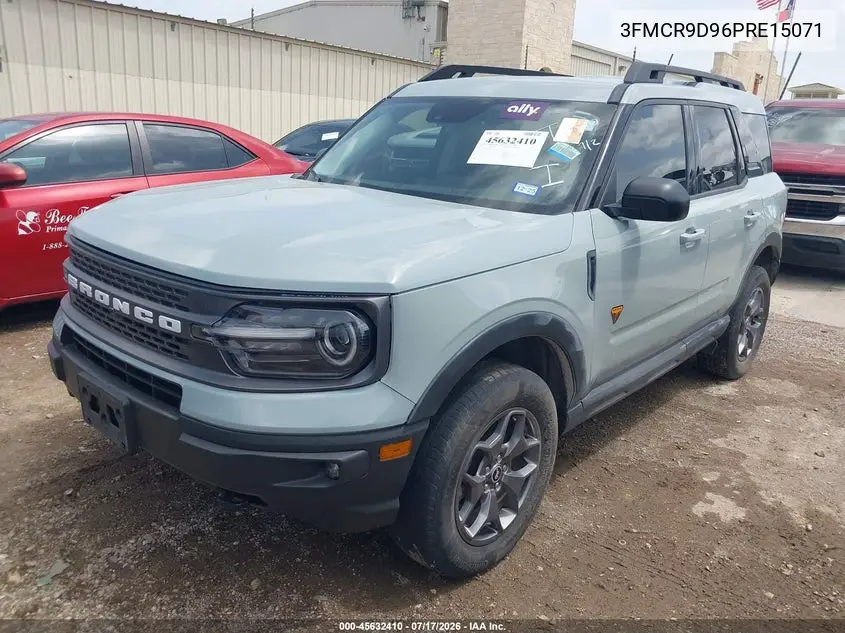 2023 Ford Bronco Sport Badlands VIN: 3FMCR9D96PRE15071 Lot: 45632410