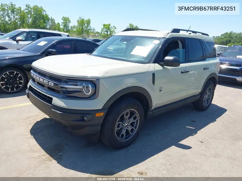 2024 Ford Bronco Sport Big Bend VIN: 3FMCR9B67RRF43251 Lot: 45212788