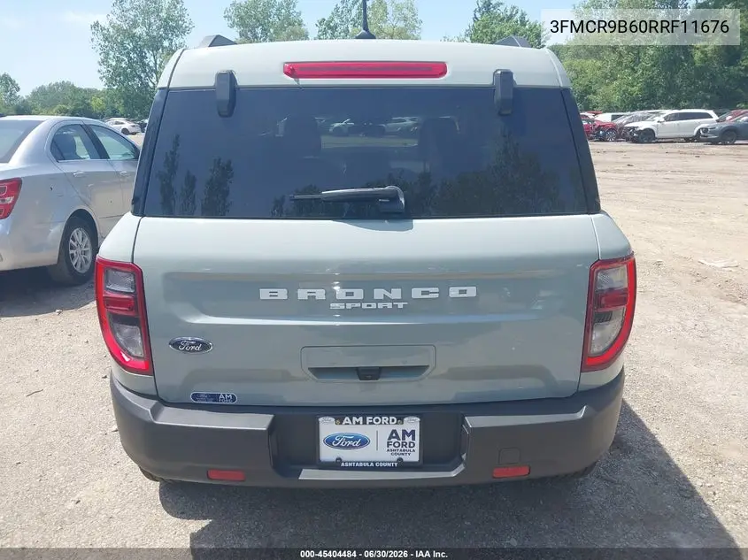 2024 Ford Bronco Sport Big Bend VIN: 3FMCR9B60RRF11676 Lot: 45404484