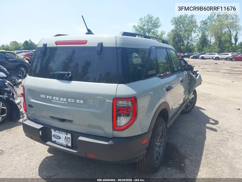 2024 Ford Bronco Sport Big Bend VIN: 3FMCR9B60RRF11676 Lot: 45404484