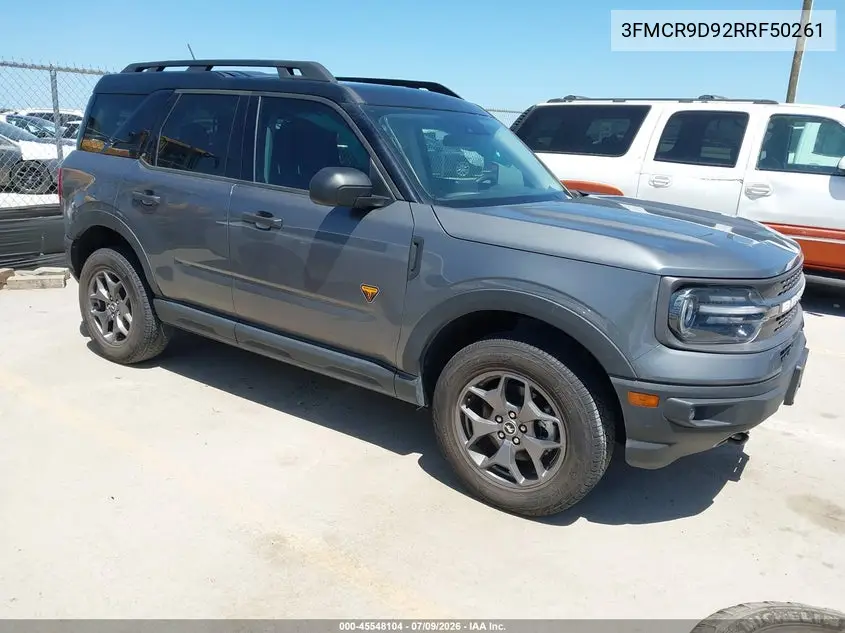 2024 Ford Bronco Sport Badlands VIN: 3FMCR9D92RRF50261 Lot: 45548104