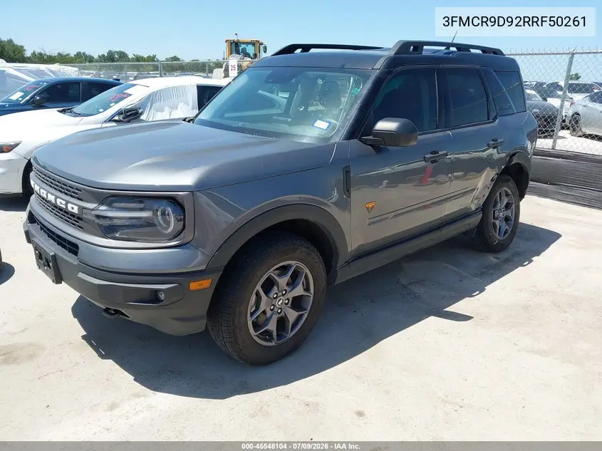 2024 Ford Bronco Sport Badlands VIN: 3FMCR9D92RRF50261 Lot: 45548104