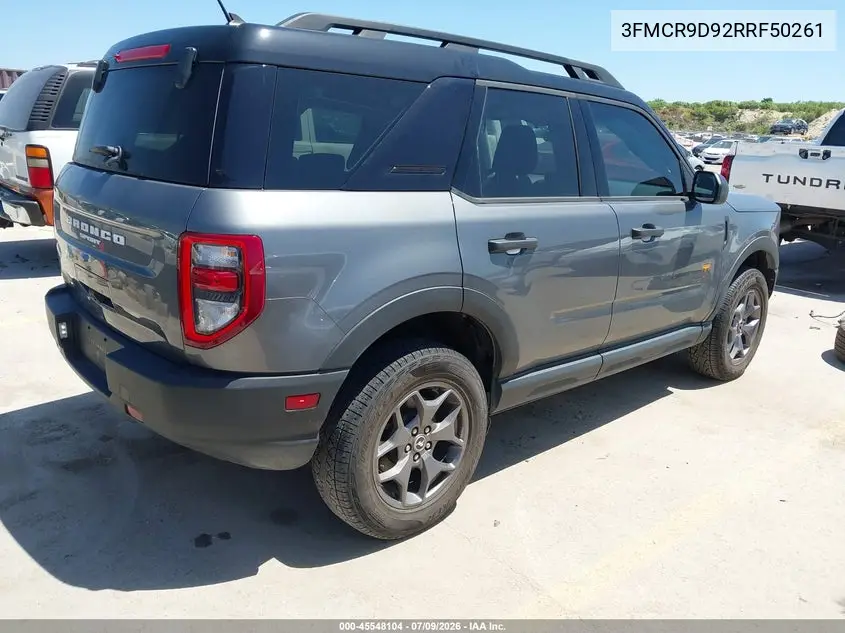 2024 Ford Bronco Sport Badlands VIN: 3FMCR9D92RRF50261 Lot: 45548104
